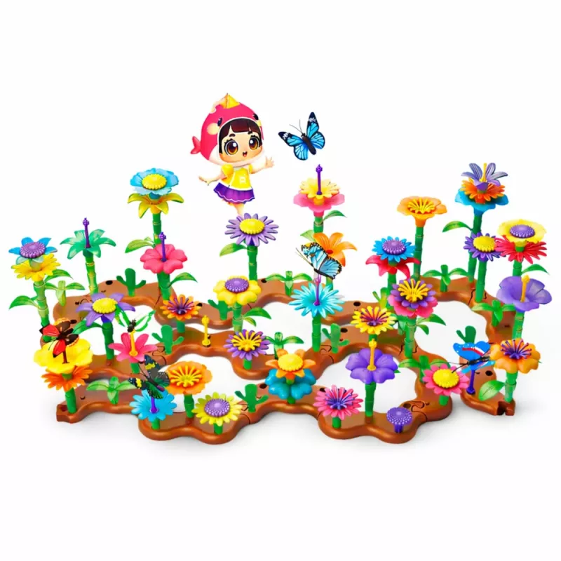 LEAN TOYS Set de bloques de construcción creativos flores y plantas de jardín 3D 272 uds.