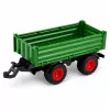 LEAN TOYS Tractor agrícola con remolque basculante, ruedas de goma, verde, 1:24