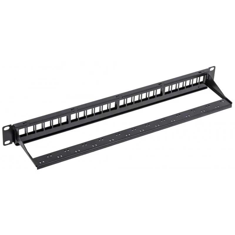 NETRACK 104-20 panel de parcheo Keystone de 24 puertos 1U 19 pulgadas negro