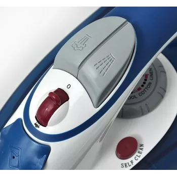 Eldom DA36 Plancha de vapor con golpe de vapor - Azul, 2200W, suela cerámica