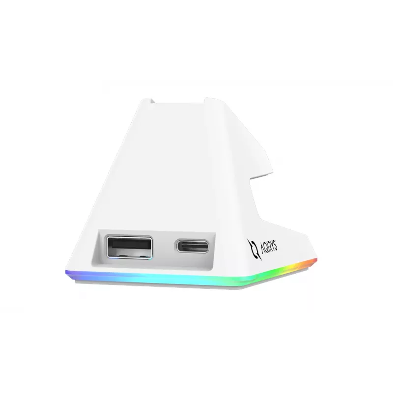 AQIRYS Zephyr ratón gaming inalámbrico, 2,4 GHz + Bluetooth, 26000 DPI, blanco