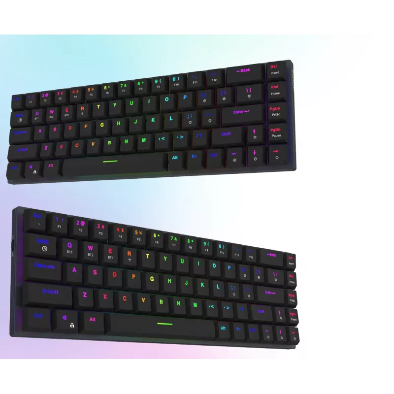 AQIRYS Agena Teclado mecánico inalámbrico 65% Low-Profile, interruptores Gateron Red, negro