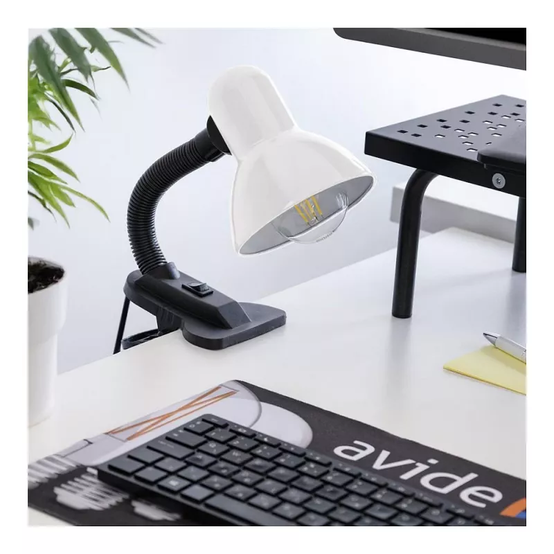 Avide Basic Clipbar Max 60W Lámpara de Mesa con Pinza Negra