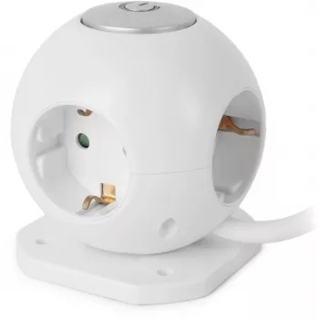 ENTAC Regleta de Enchufes Globe 3 Tomas con Interruptor USB Blanca