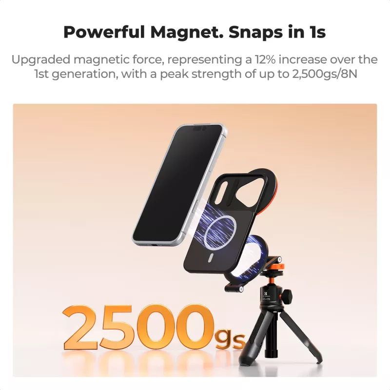 Funda protectora de fotografía KF con soporte de objetivo de 58 mm para Apple iPhone 17 Pro Max - Negra