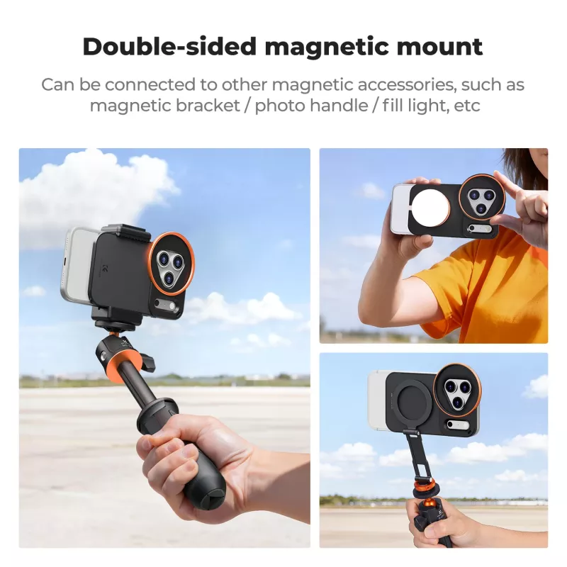 Funda protectora de fotografía KF con soporte de objetivo de 58 mm para Apple iPhone 17 Pro Max - Negra