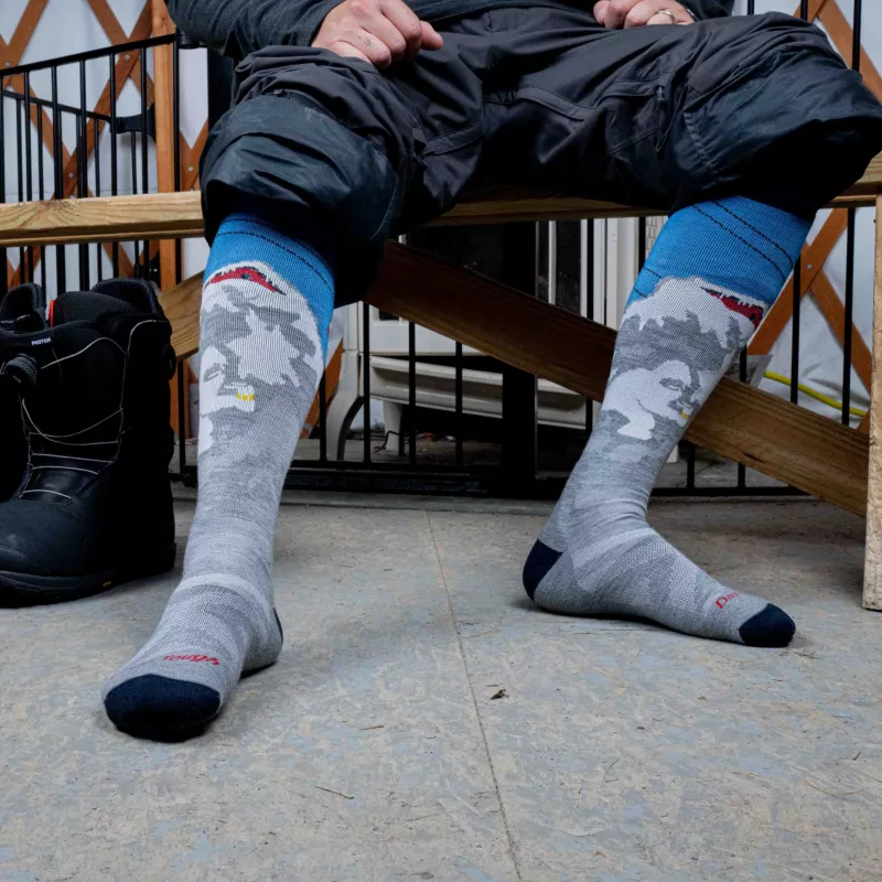 Darn Tough Heady Yeti OTC Midweight with Cushion Calcetines de Lana Merino - Gris, Talla L