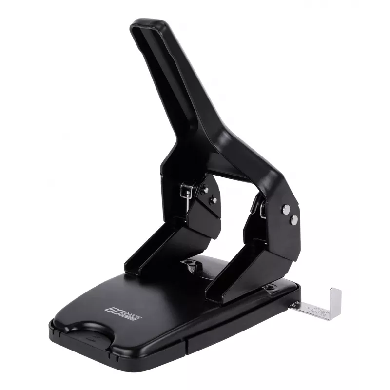 Deli EXEED perforadora negra - capacidad 20 hojas, 2 agujeros, 6 mm, carcasa de metal