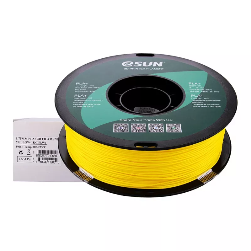 ESUN PLA+ 1,75mm amarillo 1kg filamento para impresora 3D