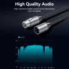 VENTION BKHHI cable de micrófono XLR 3m negro trenzado de nailon con conectores de aluminio