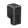 CHOETECH PD6038 cargador USB-C GaN 38W con USB-A, enchufes intercambiables (EU/US/UK/AU) - negro