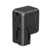 CHOETECH PD6038 cargador USB-C GaN 38W con USB-A, enchufes intercambiables (EU/US/UK/AU) - negro