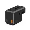 CHOETECH PD6038 cargador USB-C GaN 38W con USB-A, enchufes intercambiables (EU/US/UK/AU) - negro