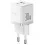 Baseus Palm 30W Cargador de Pared USB-C USB-A Blanco Enchufe EU