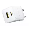 Baseus Palm 30W Cargador de Pared USB-C USB-A Blanco Enchufe EU