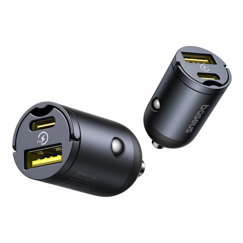 Baseus Tiny Star 30W Cargador de Pared USB-A USB-C Negro