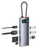Baseus Metal Gleam Hub USB-C 7 en 1 HDMI 4K 60Hz 3x USB 3.0 USB-C PD SD microSD Gris