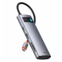 Baseus Metal Gleam Hub USB-C 7 en 1 HDMI 4K 60Hz 3x USB 3.0 USB-C PD SD microSD Gris
