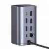 Baseus Air Spacemate Hub USB-C 12 en 1, 2x HDMI 4K@60Hz, 2x USB-C 10Gbps, 2x USB-A 5Gbps, 2x USB-A 480Mbps, RJ45, SD/microSD, USB-C PD, Gris
