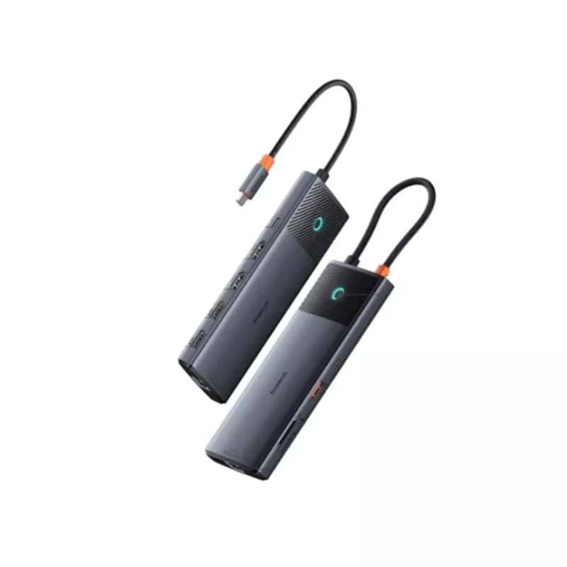 Hub USB-C Baseus Metal Gleam II 10 en 1 HDMI USB-A USB-C RJ45 SD/TF - Space Gray