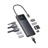 Hub USB-C Baseus Metal Gleam II 10 en 1 HDMI USB-A USB-C RJ45 SD/TF - Space Gray