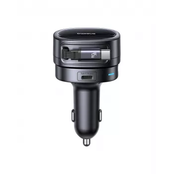 Baseus PrimeTrip VR1 60W cargador de coche con cable USB-C retráctil - negro