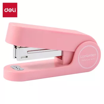 Deli LonGreen Grapadora de mesa D395324, rosa, 25 hojas