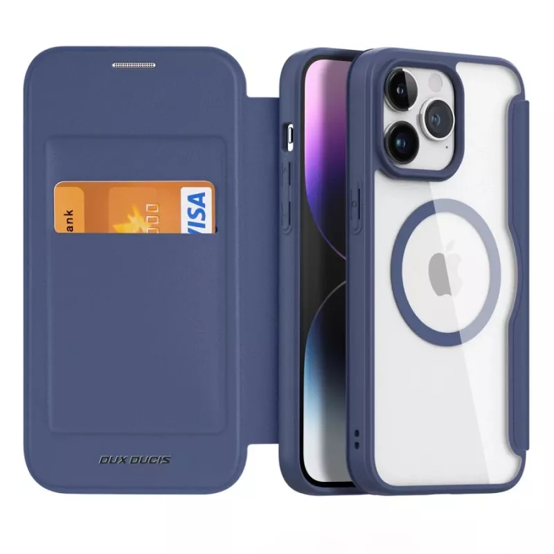Dux Ducis Funda tipo cartera Skin X Pro con MagSafe para Apple iPhone 15 Pro Max, Negro