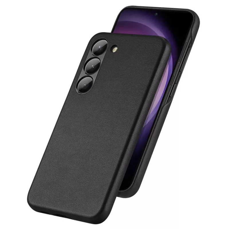 Dux Ducis Funda Grit para Samsung Galaxy S23+ - Elegante parte trasera de piel sintética - Negro