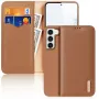 Dux Ducis Funda tipo cartera Hivo para Samsung Galaxy S23+ con bloqueo RFID, soporte, Marrón