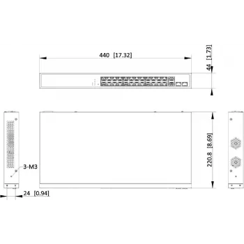 Hikvision DS-3E1528P-EI Switch Gigabit PoE+ Managed de 24 puertos