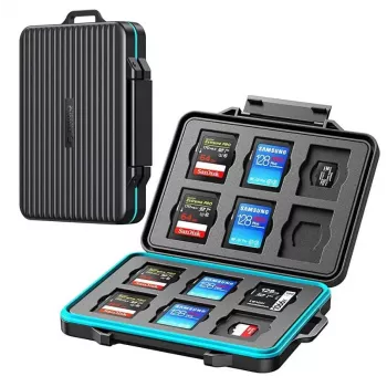ORICO PHCD-3-BK-BP Estuche para 12 tarjetas SD y 12 microSD, Negro