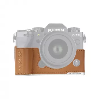 PGYTECH media funda de piel para cámara Fujifilm X-T5, marrón
