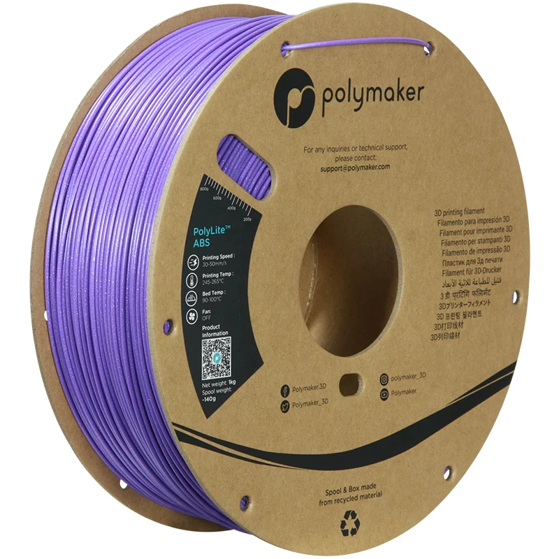Filamento para impresora 3D Polymaker PolyLite ABS, 1,75 mm, 1 kg, Galaxy Purple