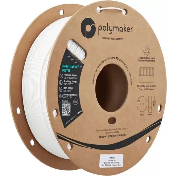 Filamento para impresora 3D Polymaker PETG, 1,75 mm, 1 kg, blanco