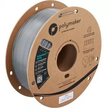 Polymaker PETG filamento para impresora 3D, 1,75 mm, 1 kg, plata (PB05010)