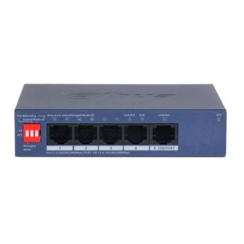 DAHUA CS4005-4GT-36 switch Ethernet Gigabit L2 gestionado con 4 puertos PoE+ 36W, montaje en escritorio/pared
