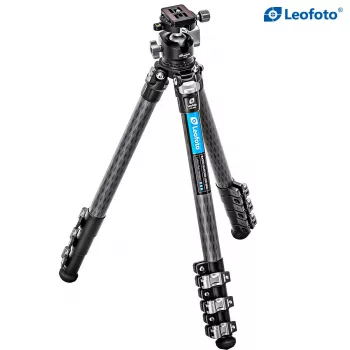 Leofoto LSR-284C+LH-30 Trípode CNC con base niveladora y abrazadera giratoria, 4 secciones 28/25/22/19mm