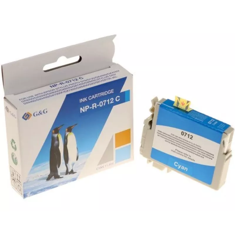 G&G Ninestar cartucho de tinta compatible para Epson T0712/C13T07124012 cian