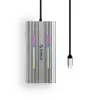 ORICO XCR docking station USB-C 12 en 1 con RGB, 3x USB-A, USB-C PD 100W, HDMI 4K, VGA, RJ45 Gigabit, lector de tarjetas SD/microSD - plata