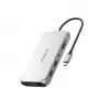 ORICO XCR docking station USB-C 12 en 1, 2x USB-A 3.1, 1x USB-A 2.0, 1x USB-C PD 100W, 1x USB-C 3.1, 2x HDMI 2.0 4K 60Hz, 1x DisplayPort 1.4 4K 60Hz, SD/microSD 3.0, RJ45 Gigabit Ethernet, 3.5mm Audio CTIA, plata
