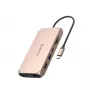 ORICO XCR docking station USB-C 12 en 1, 2x USB-A 3.1, 1x USB-A 2.0, 1x USB-C PD 100W, 1x USB-C 3.1, 2x HDMI 2.0 4K 60Hz, 1x DisplayPort 1.4 4K 60Hz, SD/microSD 3.0, RJ45 Gigabit Ethernet, 3.5mm Audio, Rose Gold