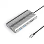 ORICO XDR docking station USB-C 12 en 1, 2x HDMI 4K 60Hz, DisplayPort 4K 60Hz, RJ45 Gigabit, PD 100W, lector de tarjetas SD/microSD, plata