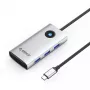 ORICO PW11 docking station USB-C 6 en 1, 3x USB-A 3.0, 1x USB-C 3.0, 1x USB-C PD 100W, 1x HDMI 4K 30Hz - plata