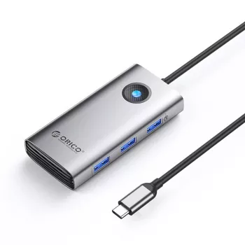 ORICO PW11 hub USB-C 6 en 1, 3x USB-A 3.0, 1x USB-C PD 100W, 1x HDMI 4K 30Hz, 1x RJ45 2.5G Ethernet, gris