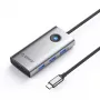 ORICO PW11 hub USB-C 6 en 1, 3x USB-A 3.0, 1x USB-C PD 100W, 1x HDMI 4K 30Hz, 1x RJ45 2.5G Ethernet, gris