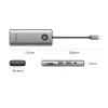 ORICO PW11 USB-C Docking Station 8 en 1, 2x USB-A 3.0, 1x USB-C PD 100W, 1x HDMI 4K 60Hz, 1x microSD/SD, 1x RJ45 Gigabit Ethernet, 1x Audio 3.5mm, Gris