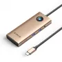 ORICO PW11 USB-C Docking Station 8 en 1, 2x USB-A 3.0, 1x USB-C PD 100W, 1x HDMI 4K 60Hz, 1x microSD/SD, 1x RJ45 Gigabit Ethernet, 1x Audio 3.5mm, Oro rosa