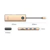 ORICO PW11 USB-C Docking Station 9 en 1, 3x USB-A 3.0, 1x USB-C PD 100W, 1x HDMI 4K 60Hz, 1x VGA 1080P 60Hz, 1x microSD/SD, 1x RJ45 Gigabit Ethernet - Oro rosa