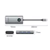 ORICO PW11 USB-C Docking Station 6 en 1, 3x USB-A 3.0, 1x USB-C PD 100W, 1x HDMI 4K 30Hz, 1x RJ45 2.5G Ethernet, Gris
